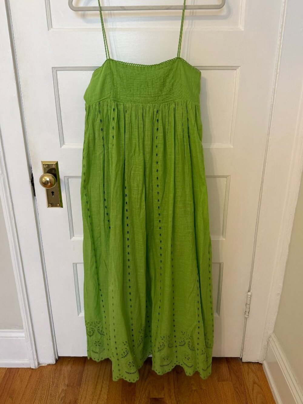 Zara Kelly Green Eyelet Maxi Dress
